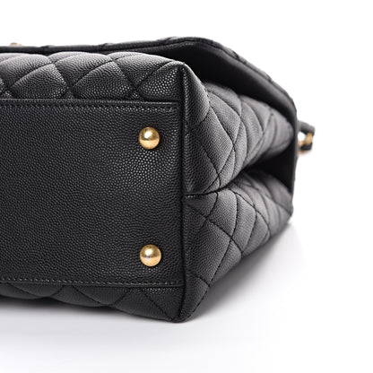 Chanel Caviar Lizard Embossed Quilted Small Coco Handle Flap Black 9 of 11