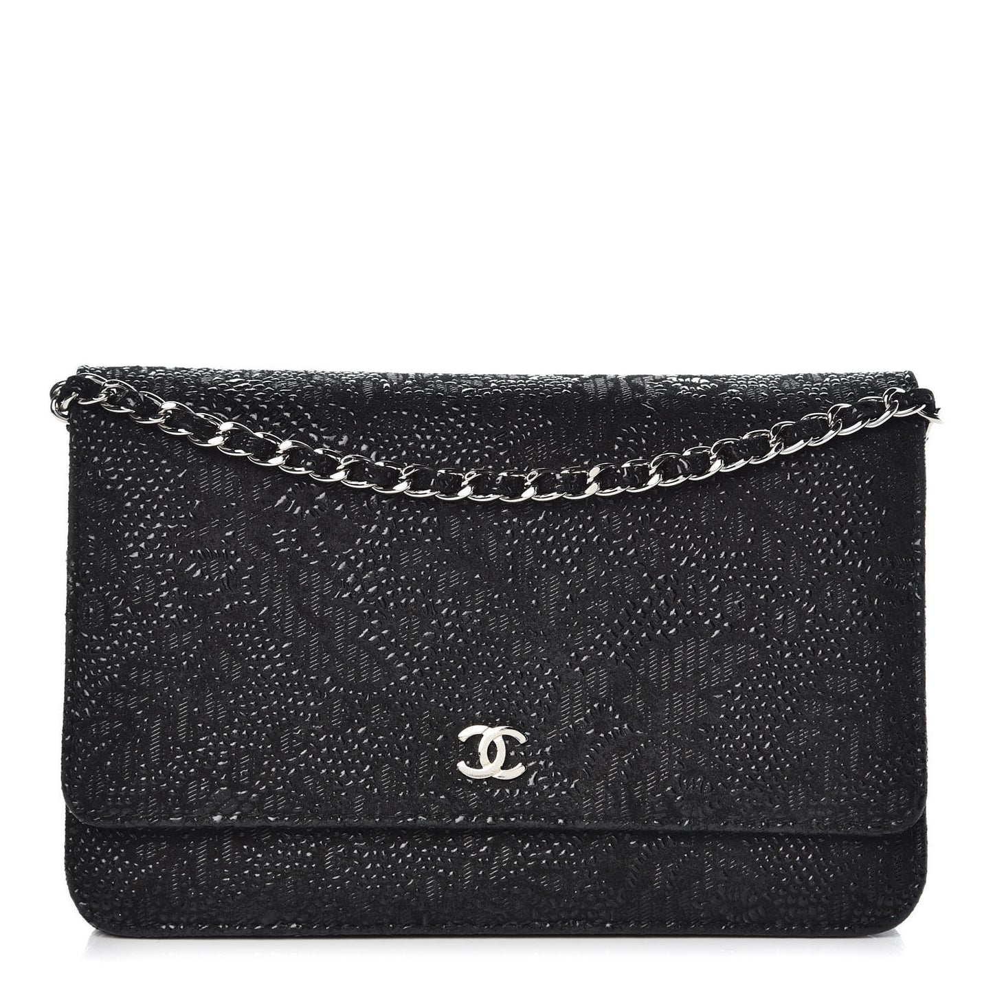 Lace Goatskin Wallet On Chain WOC Black