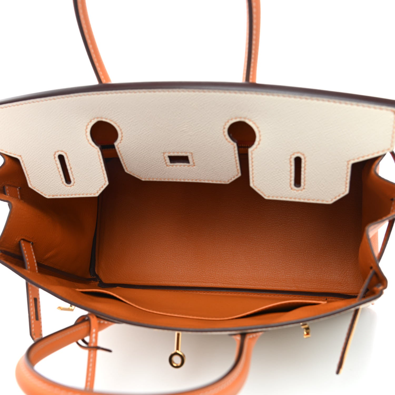 Hermes Epsom Horseshoe Birkin 30 Craie Abricot 4 of 9