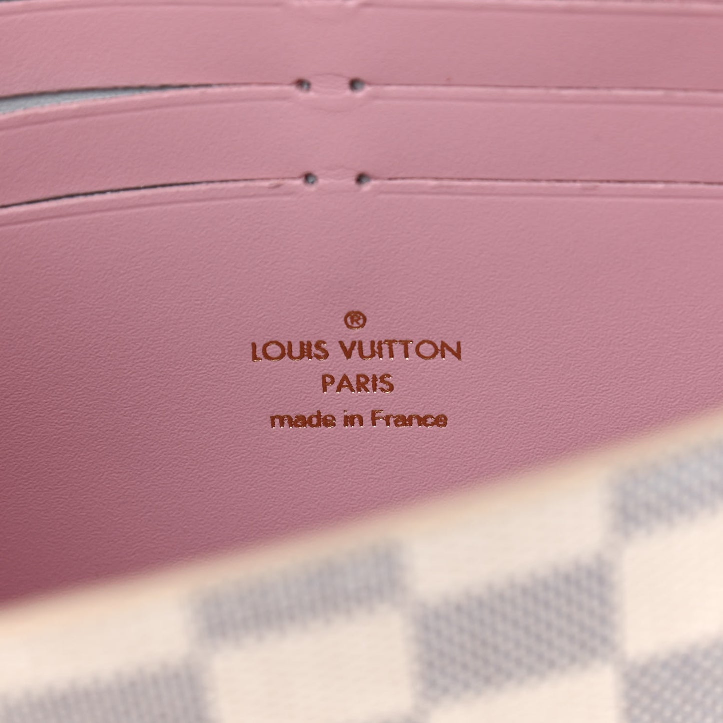 Damier Azur Croisette Chain Wallet Rose Ballerine