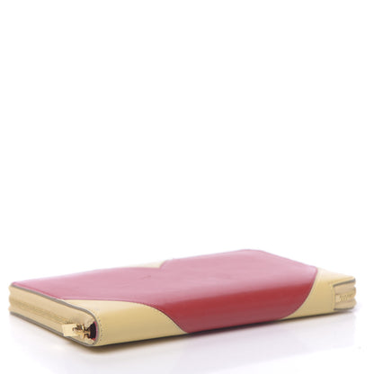 Celine Goatskin Bi-Color Large Zip Around Multifunction Coeur Wallet Nude Red 4 of 13
