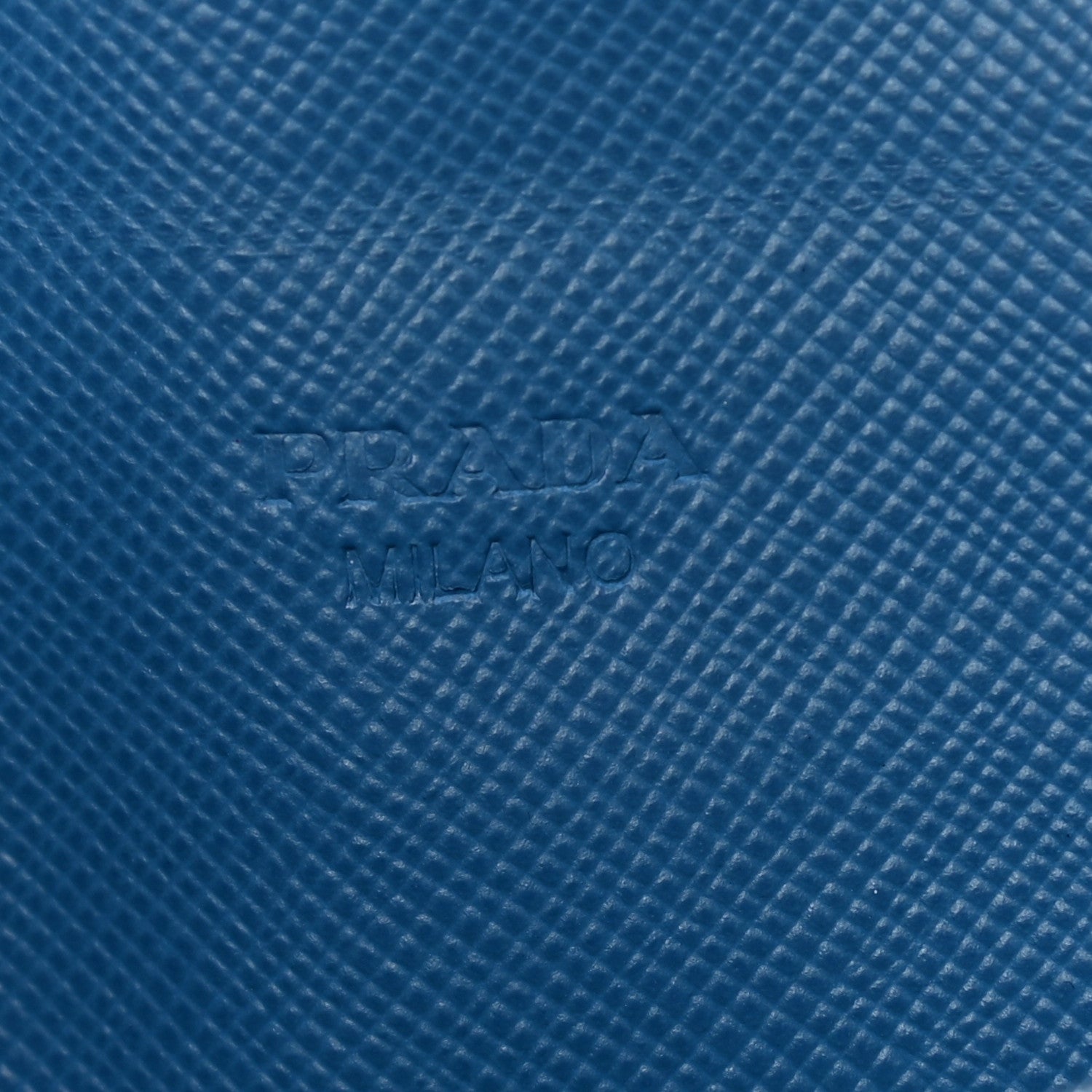 Prada Saffiano Metal Envelope Wallet Blue 6 of 7