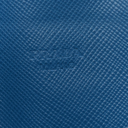 Prada Saffiano Metal Envelope Wallet Blue 6 of 7