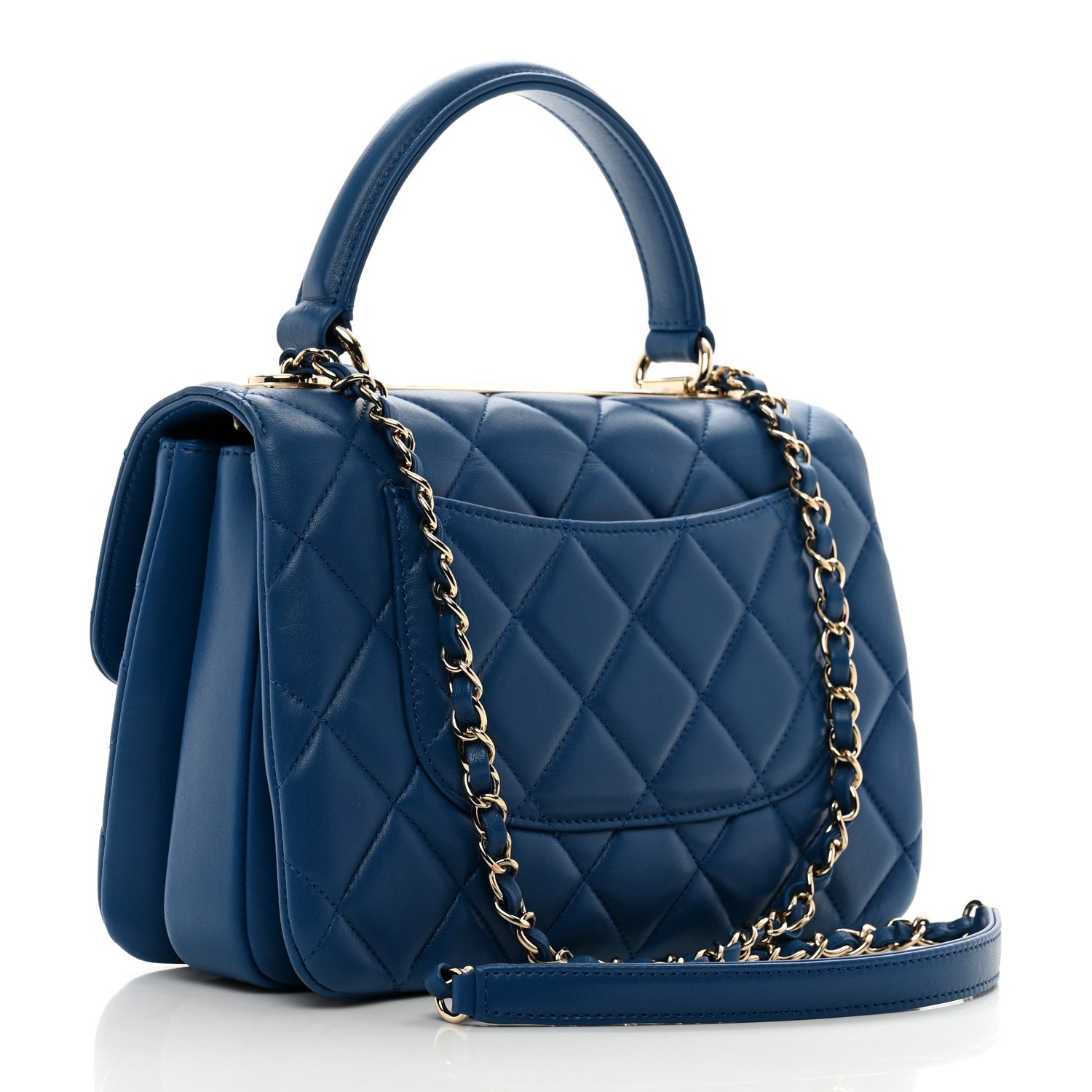 Chanel Lambskin Quilted Small Trendy CC Flap Dual Handle Bag Blue 3 of 10