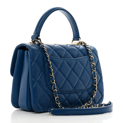 Chanel Lambskin Quilted Small Trendy CC Flap Dual Handle Bag Blue 3 of 10