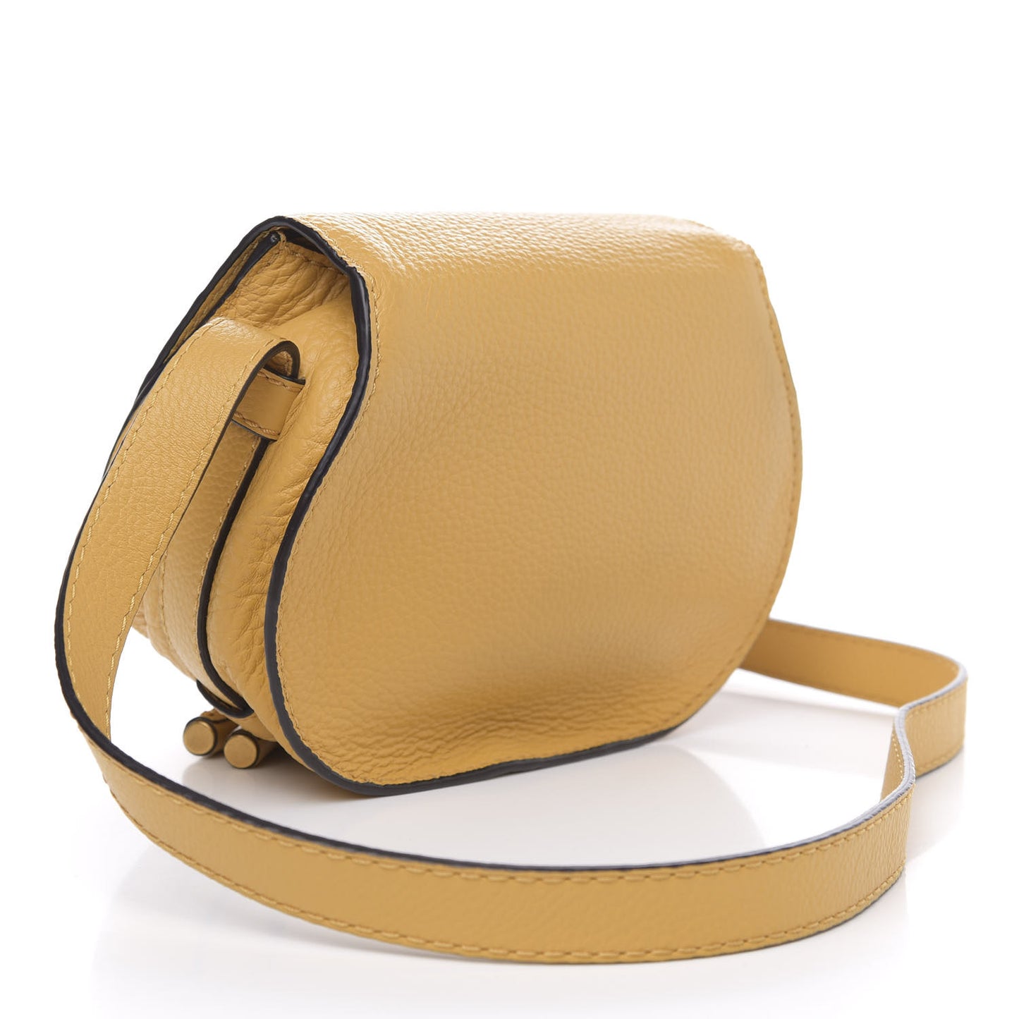 Calfskin Mini Marcie Round Crossbody Bag Honey Gold