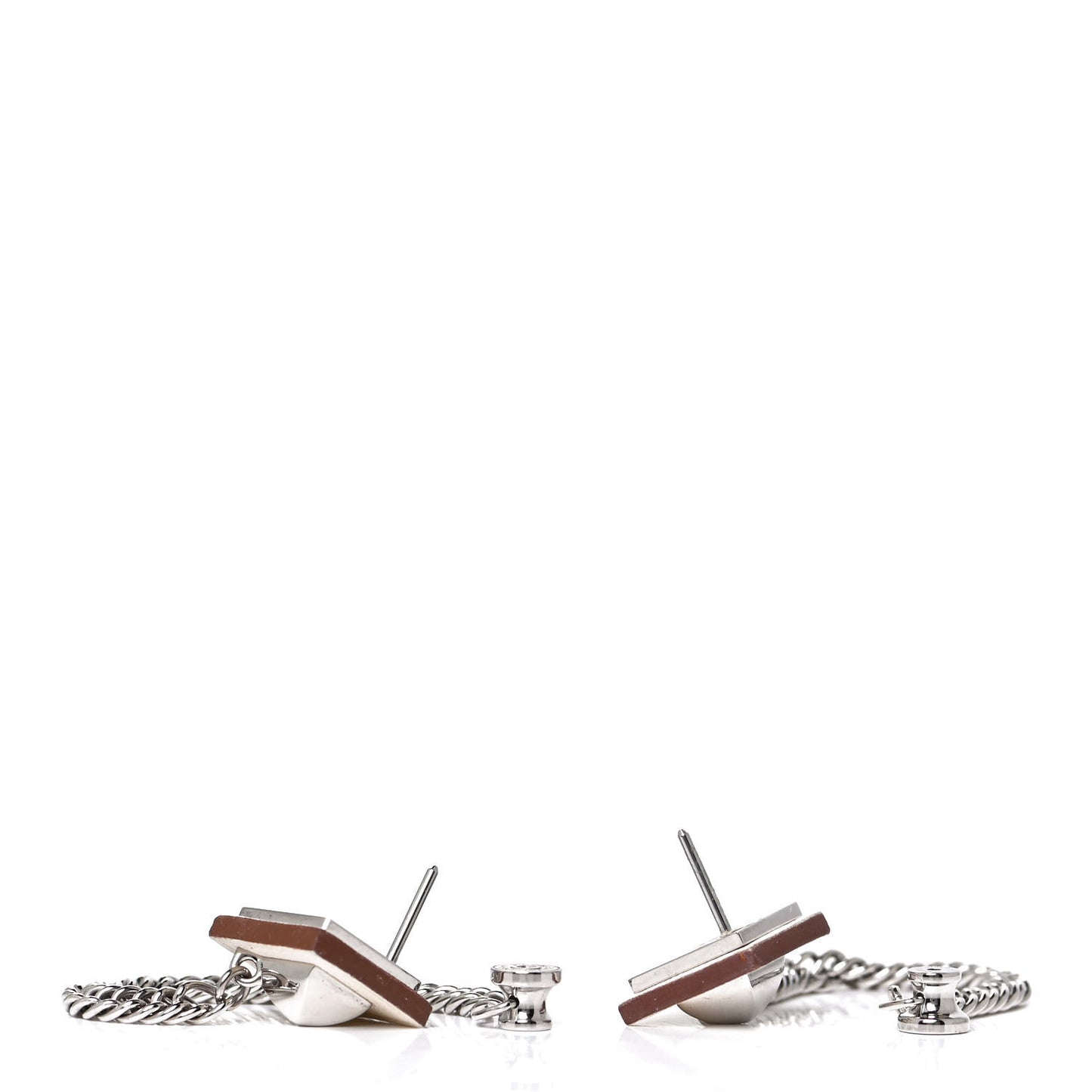 Palladium Swift Gourmette Equestre Earrings Craie