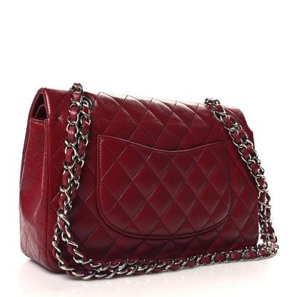 Chanel Caviar Quilted Medium Double Flap Dark Red 3 of 15