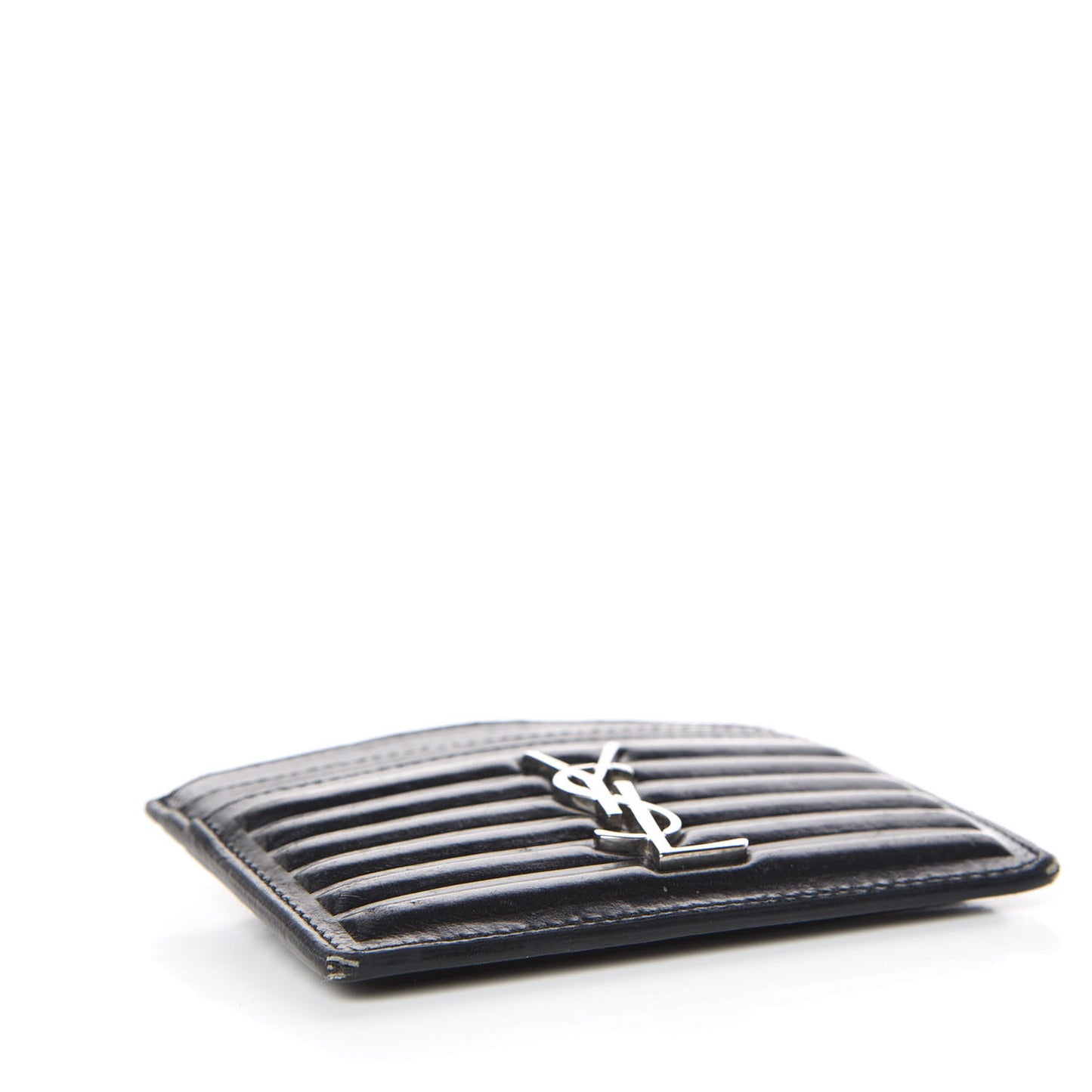 Ribbed Calfskin Opium Monogram Credit Card Case Black