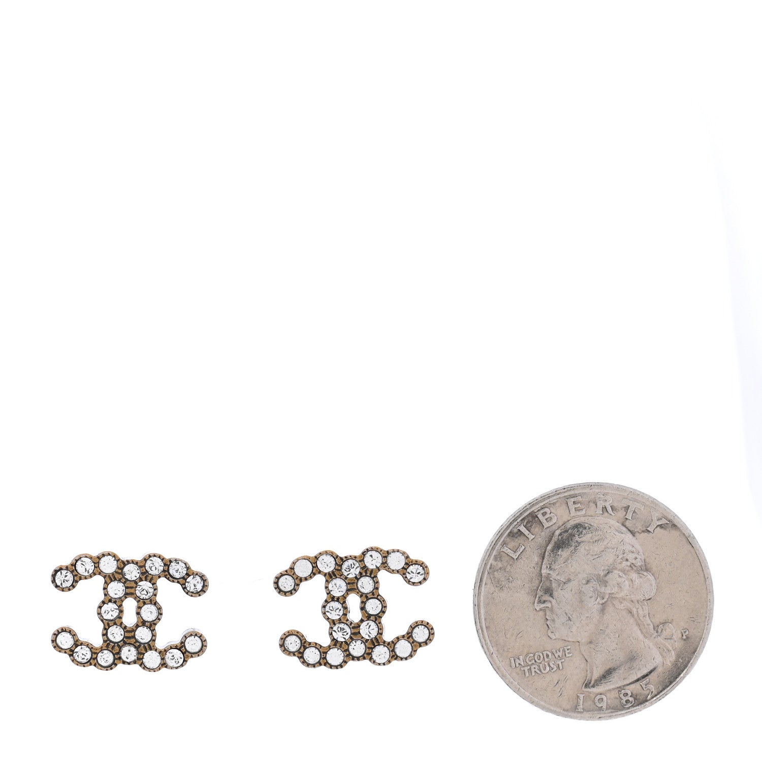 Chanel Crystal City Of Lights CC Earrings Gold 2 of 4
