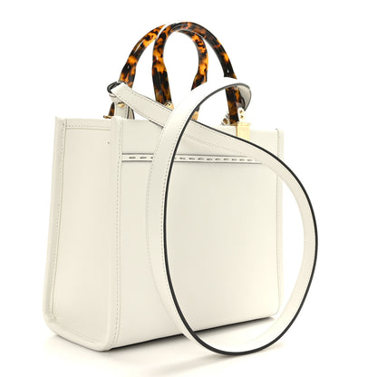 Fendi Vitello King Plexiglass Logo Embossed Small Fendi Sunshine Shopper Tote White Rice 3 of 9
