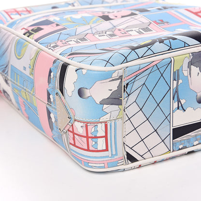 Prada X JAMES JEAN Vitello Comics Flat Messenger Bag Azzurro 7 of 9