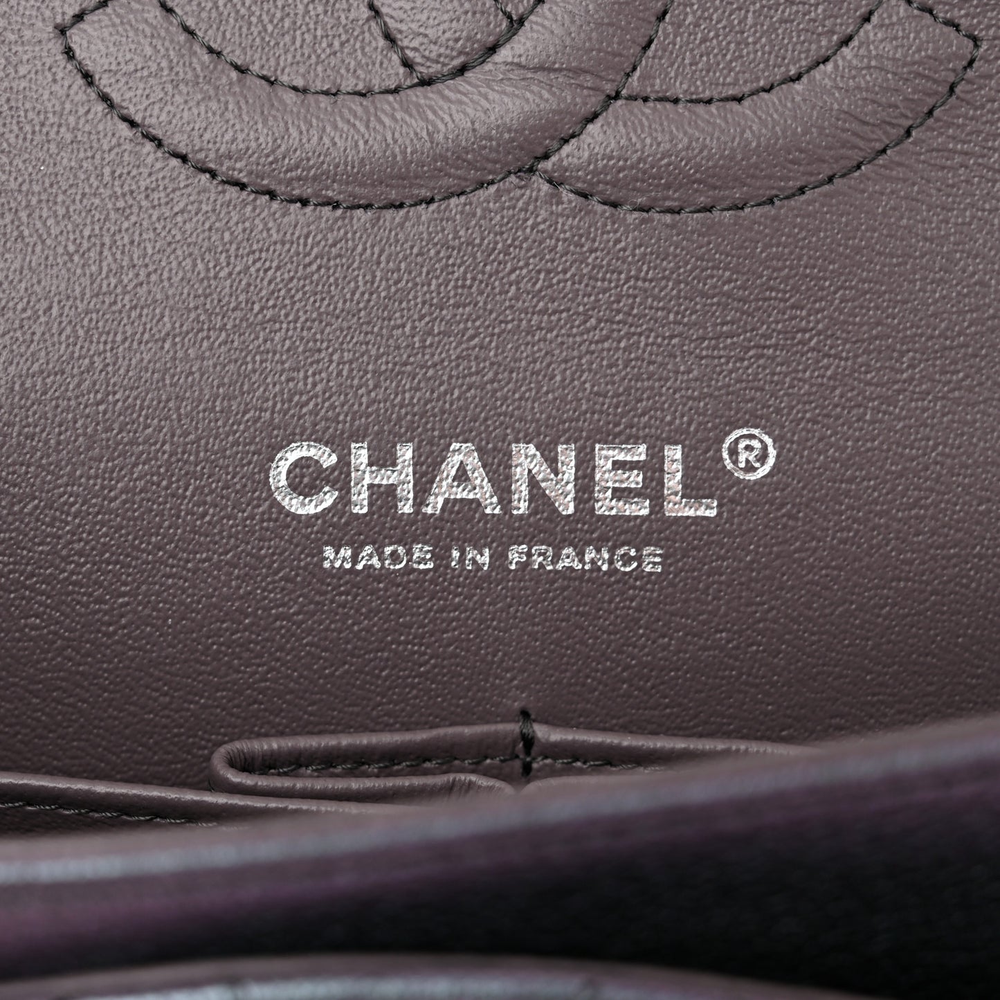 Iridescent Goatskin Quilted Medium Double Flap Purple