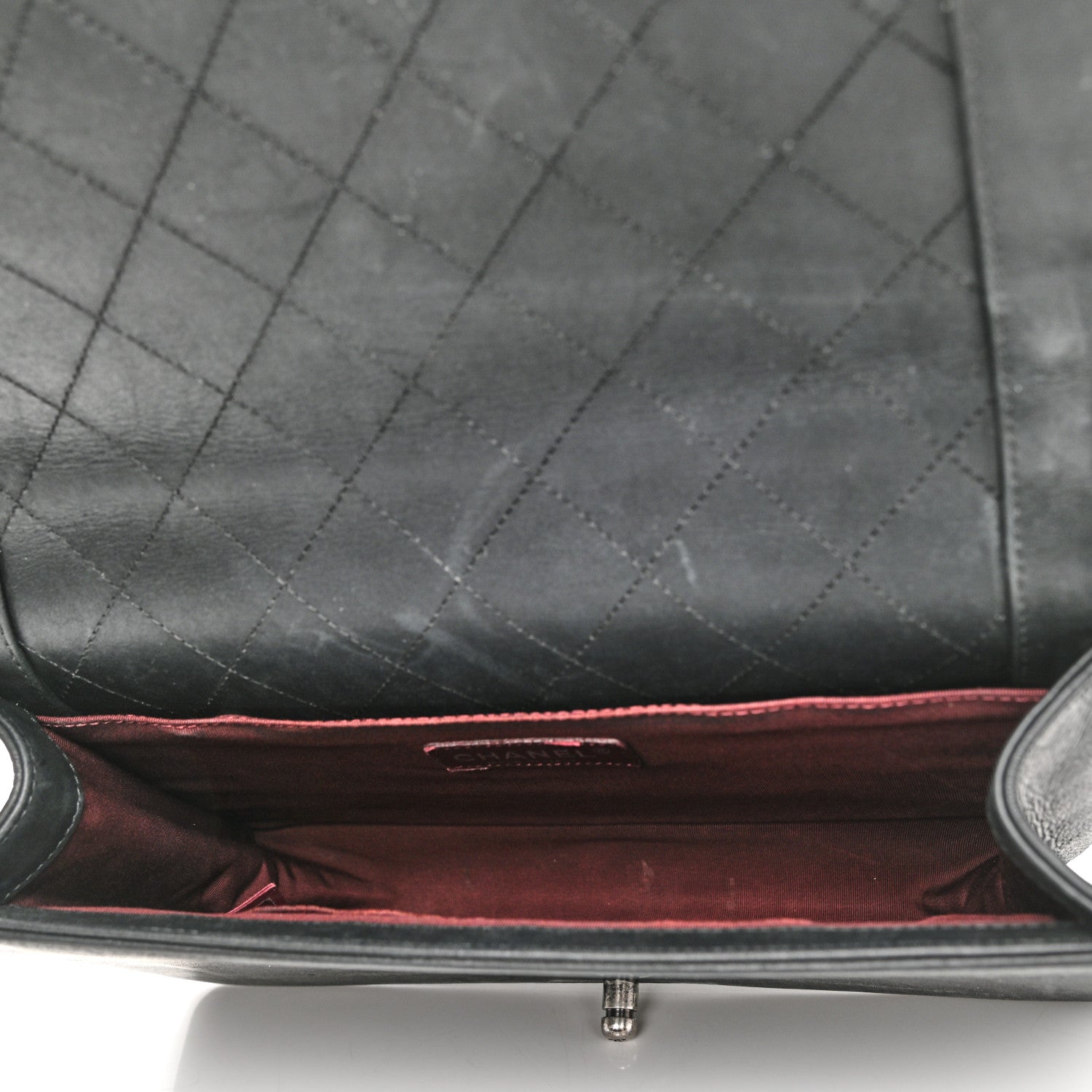 Chanel Shearling Iridescent Calfskin Medium Boy Flap Black Grey 5 of 13