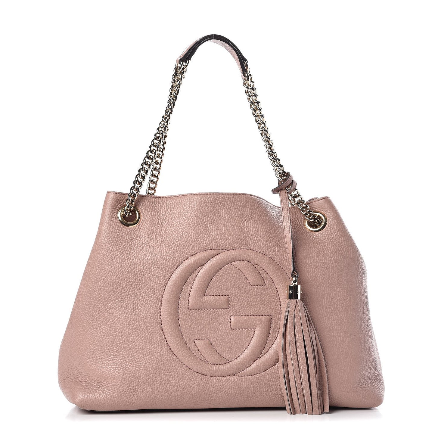 Pebbled Calfskin Medium Soho Chain Shoulder Bag Dark Cipria