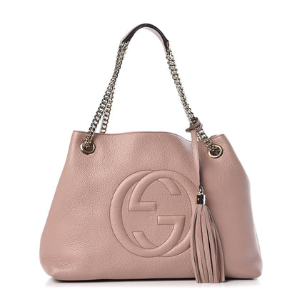 Gucci Pebbled Calfskin Medium Soho Chain Shoulder Bag Dark Cipria 1 of 7