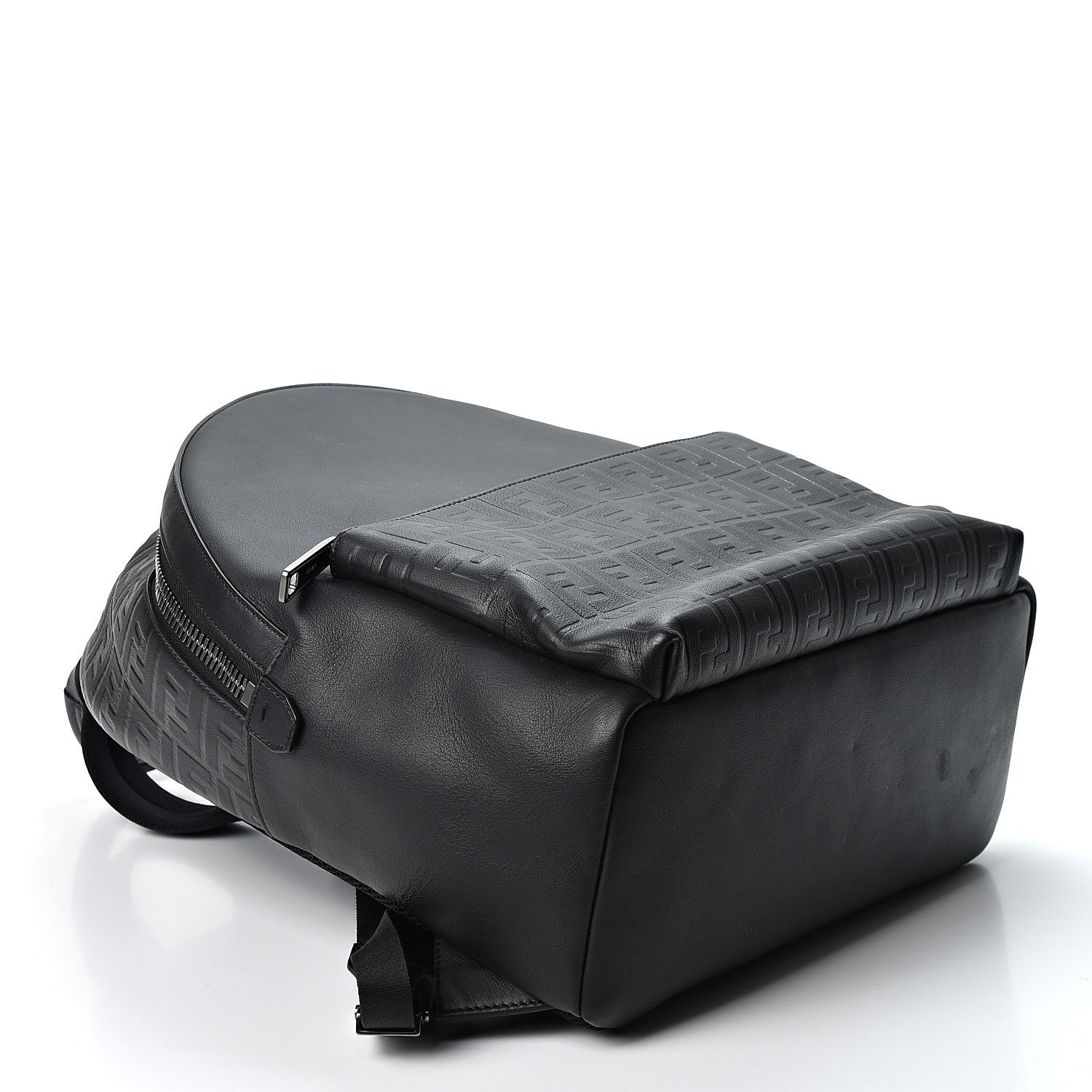Fendi Vitello Grace FF 1974 Embossed Backpack Black 3 of 8