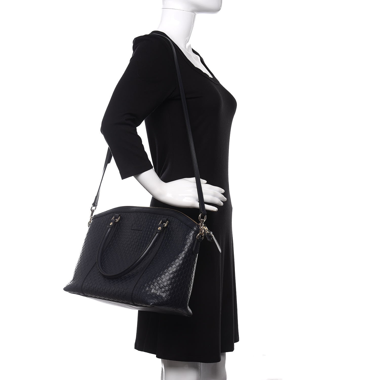 Gucci Soft Microguccissima Dome Satchel Navy 3 of 10