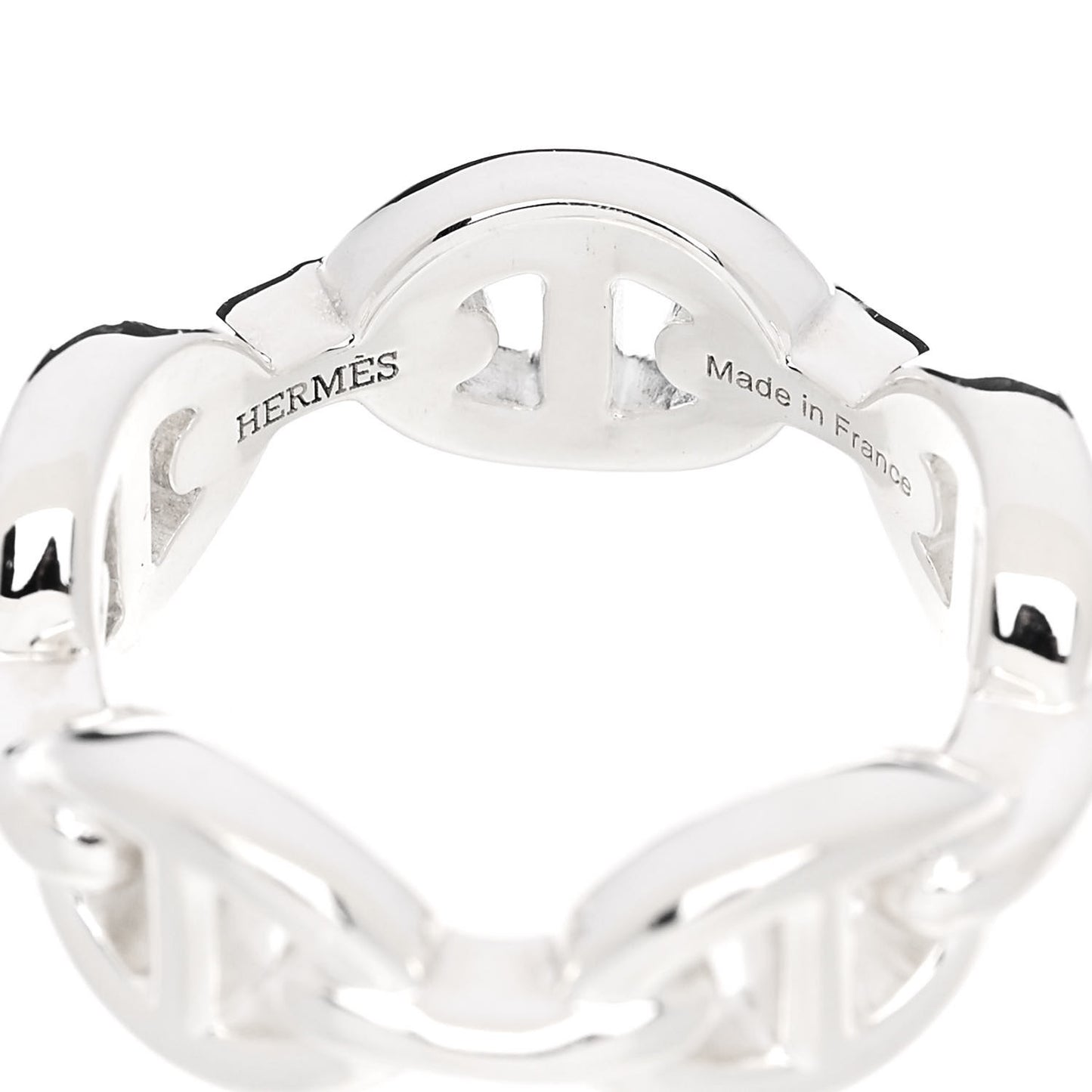 Sterling Silver PM Chaine d'Ancre Enchainee Band Ring 51 5.75