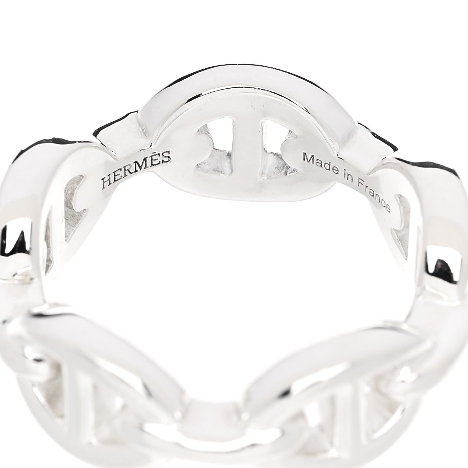 Hermes Sterling Silver PM Chaine d'Ancre Enchainee Band Ring 51 5.75 4 of 7