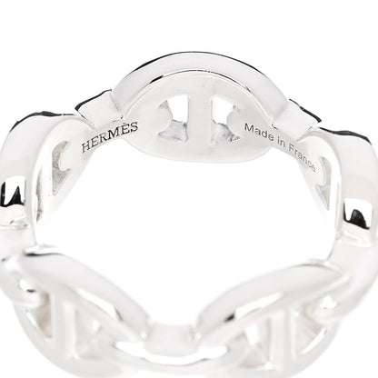 Hermes Sterling Silver PM Chaine d'Ancre Enchainee Band Ring 51 5.75 4 of 7