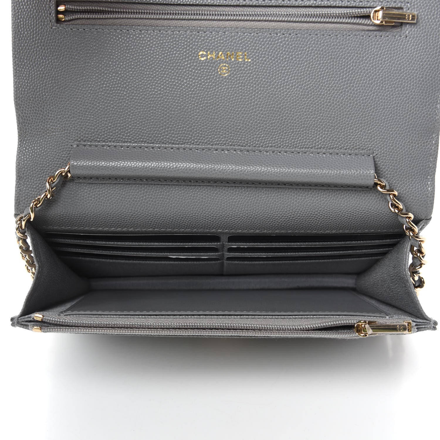 Chanel Caviar Quilted Wallet On Chain WOC Grey 5 of 11