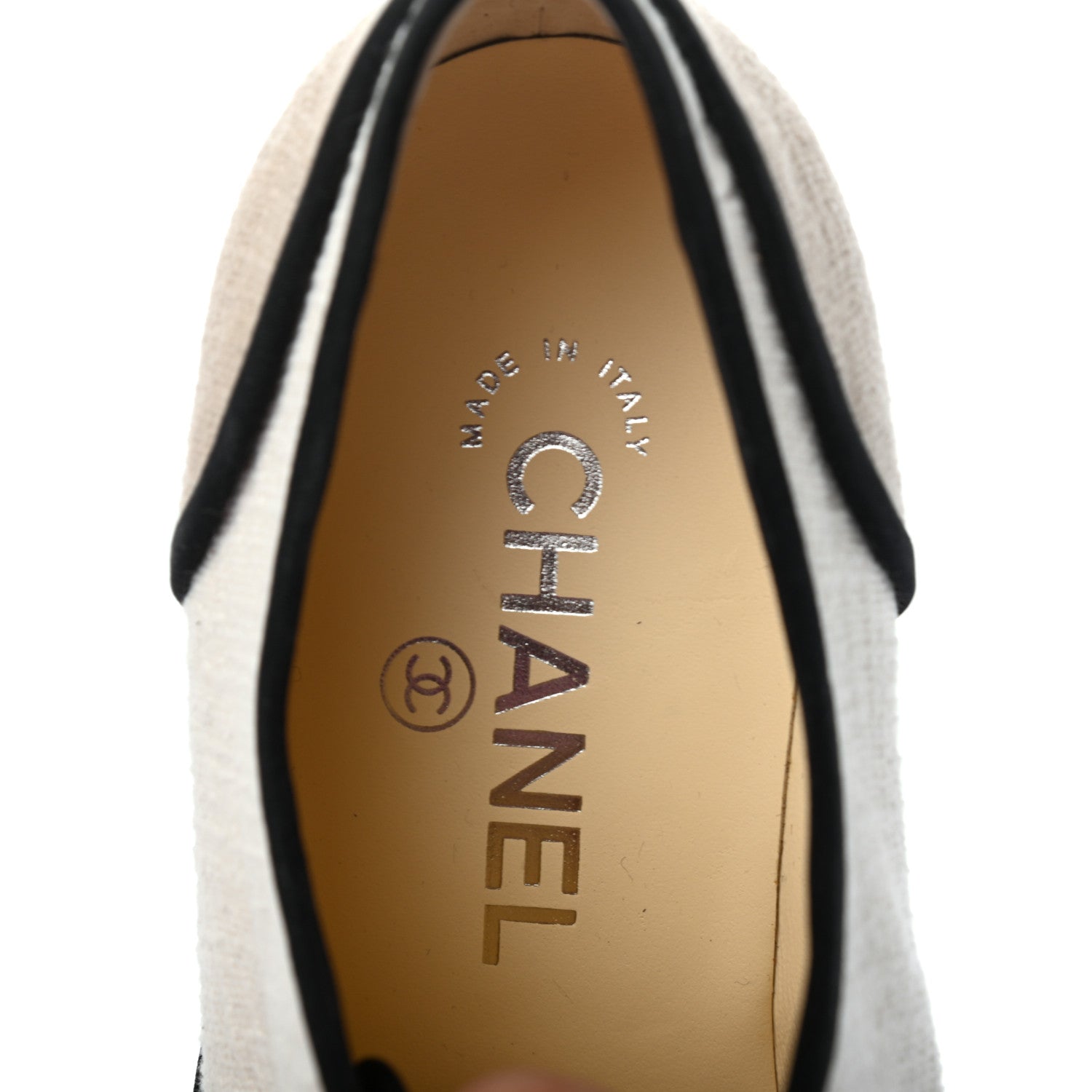 Chanel Raffia Lace Up Wedge Espadrilles 37.5 Beige 7 of 8