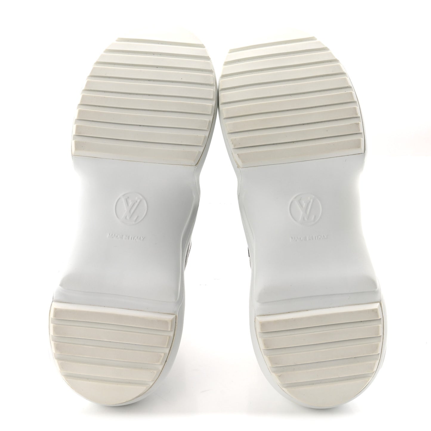 Metallic Calfskin Technical Nylon LV Archlight Sneakers 37 White Silver