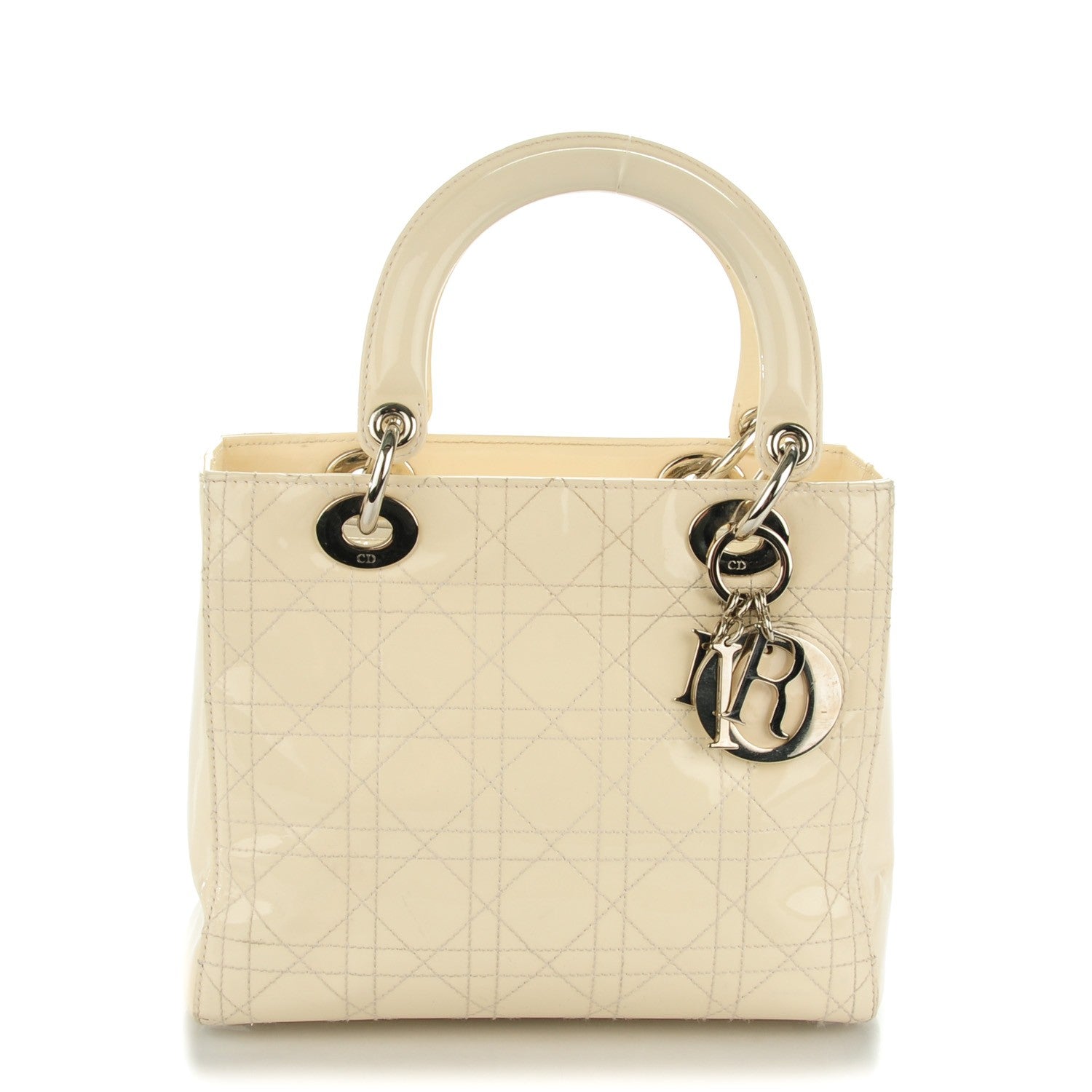 Christian Dior Patent Cannage Medium Lady Dior White 1 of 8