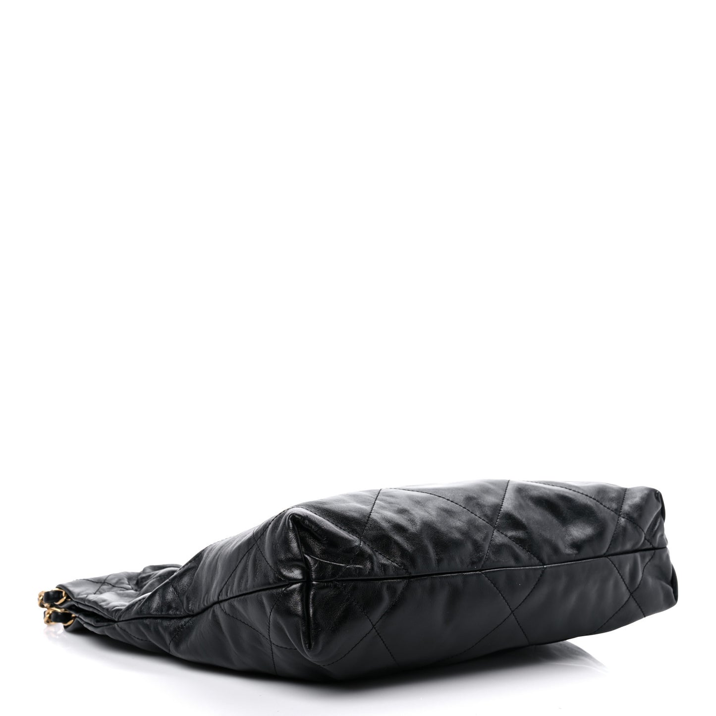 Shiny Calfskin Quilted Small Chanel 22 Black