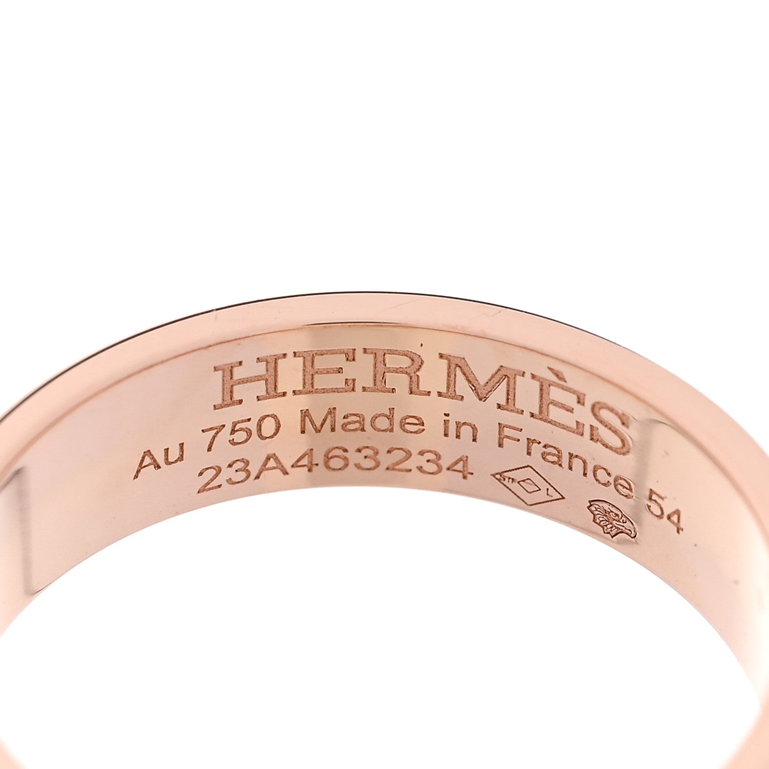 Hermes 18K Rose Gold Diamond PM Kelly Ring 54 7 4 of 5