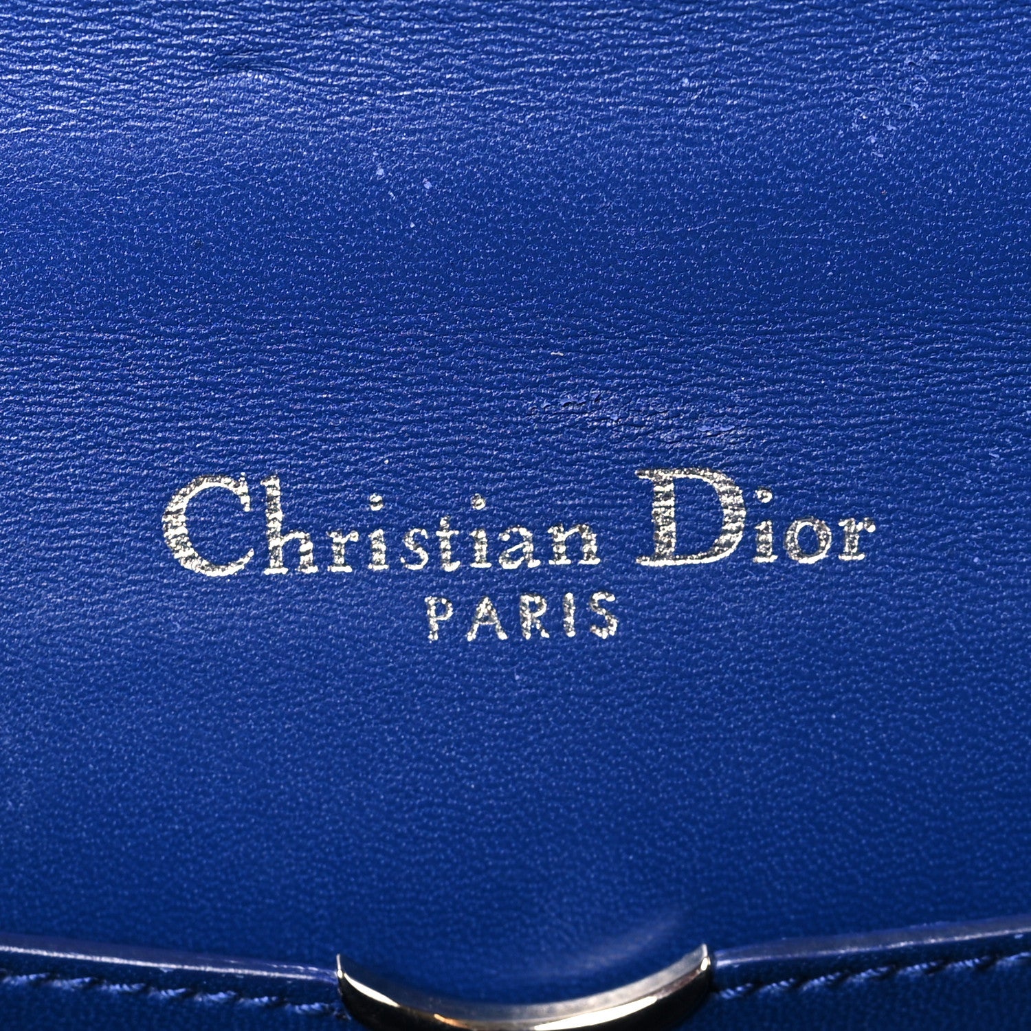 Christian Dior Metallic Snakeskin Small Diorama Flap Bag Blue 6 of 9