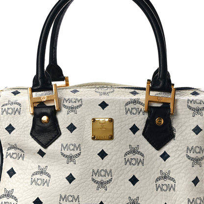 MCM Visetos Boston Satchel White 6 of 10