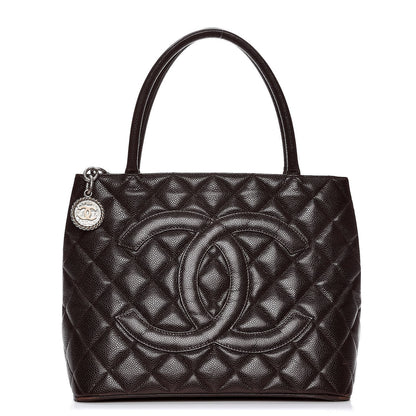 Chanel Caviar Quilted Medallion Tote Dark Brown 1 of 14