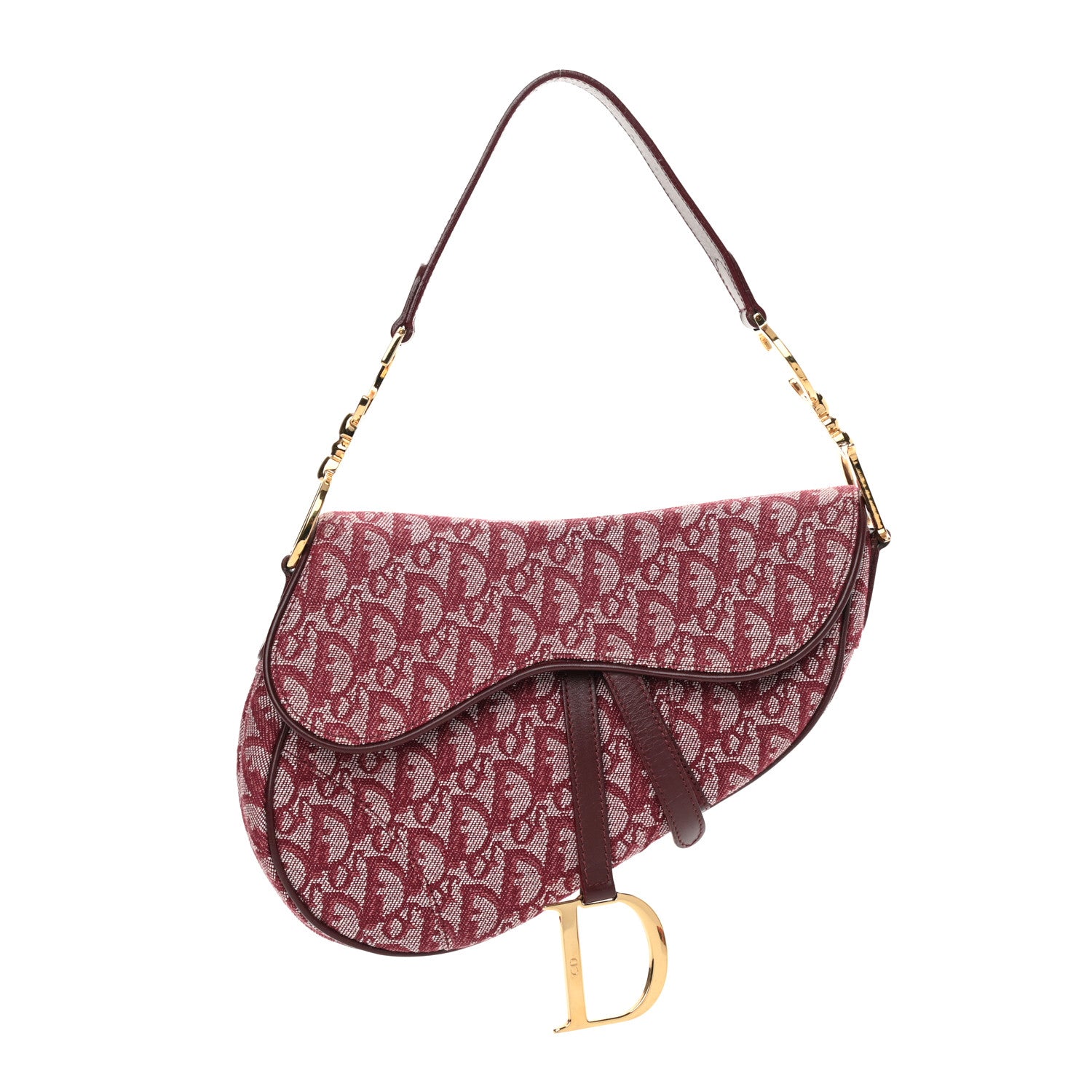 Christian Dior Monogram Saddle Bag Burgundy 1 of 12