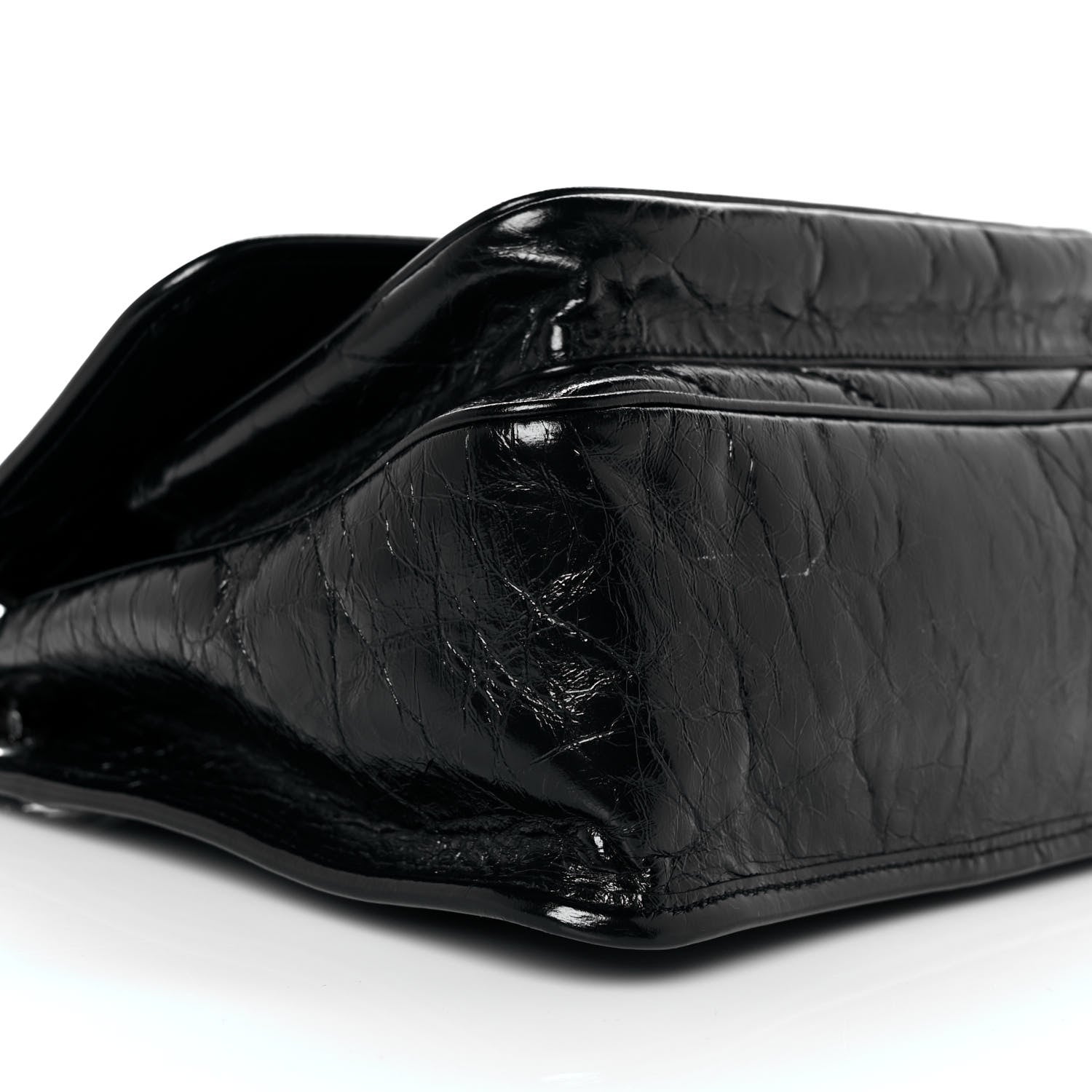 Saint Laurent Crinkled Calfskin Matelasse Monogram Medium Niki Chain Satchel Black 8 of 9