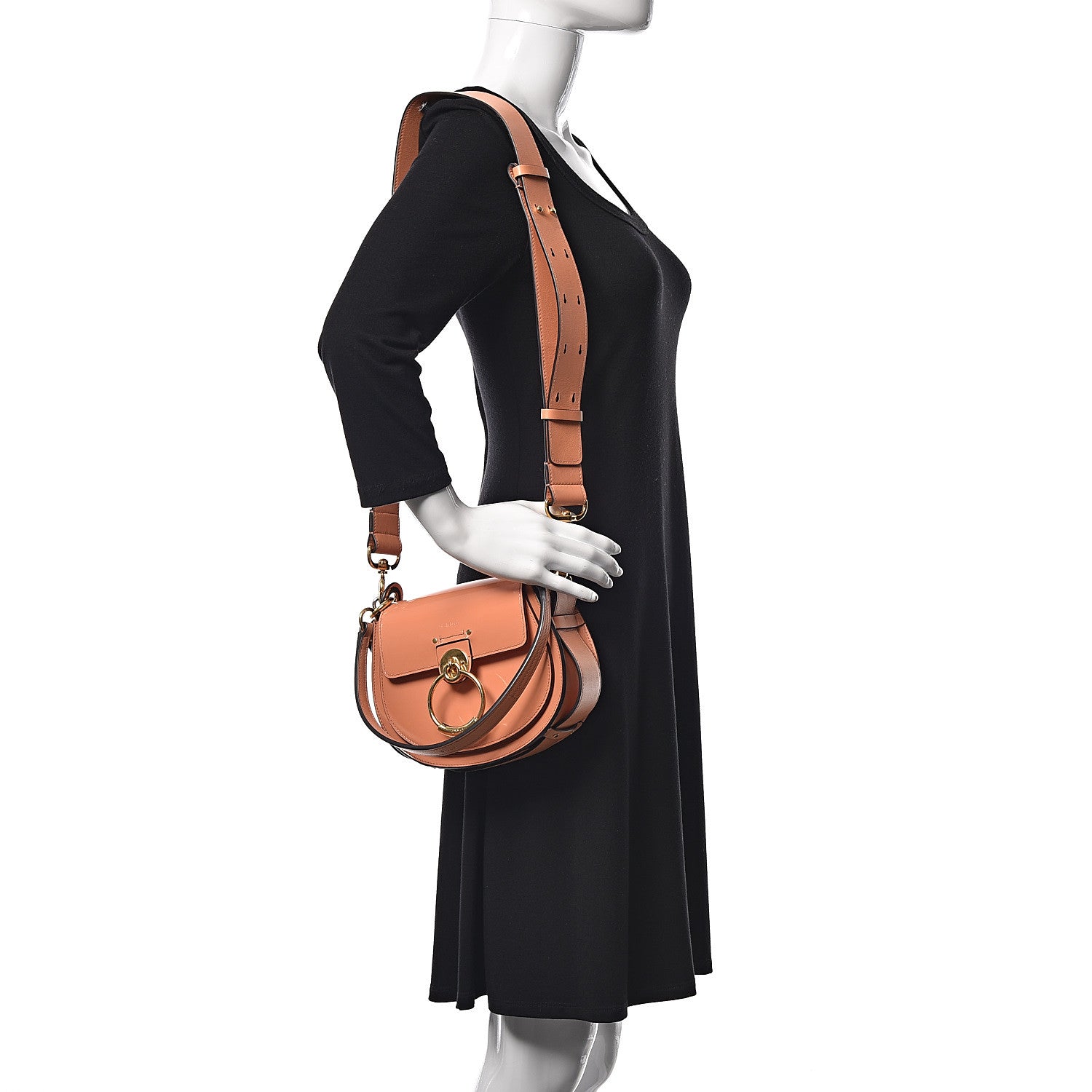 Chloe Patent Calfskin Suede Small Tess Bag Autumnal Brown 2 of 11