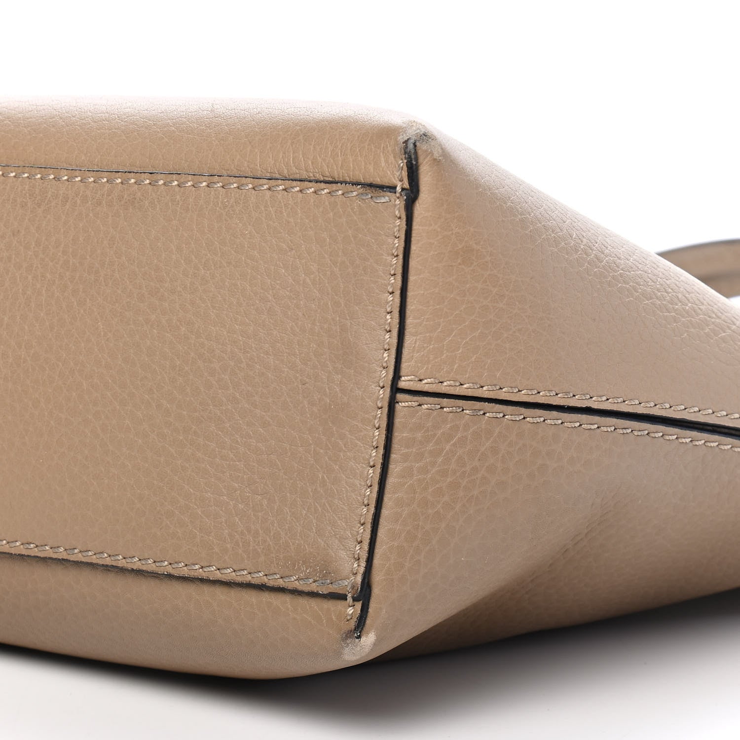 Valentino Garavani Grained Calfskin Small Rockstud Shoulder Tote Beige 9 of 9