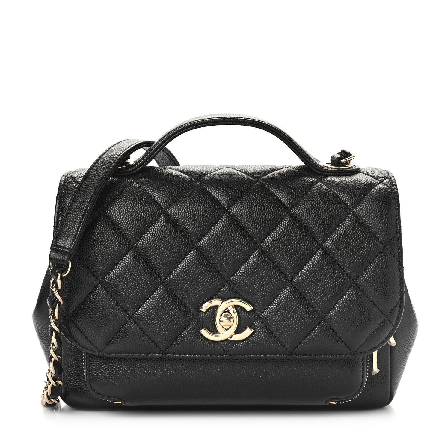 Caviar Quilted Medium Business Affinity Flap Black