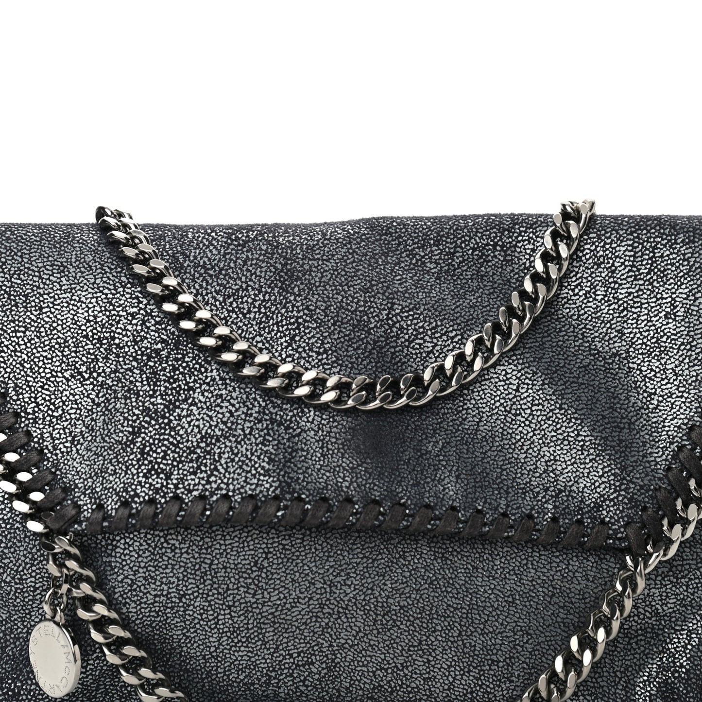 Chamois Shiny Dotted Mini Falabella Crossbody Bag Ruthenium