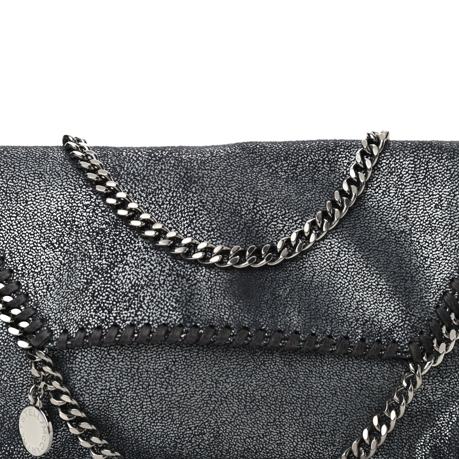 Stella McCartney Chamois Shiny Dotted Mini Falabella Crossbody Bag Ruthenium 6 of 9