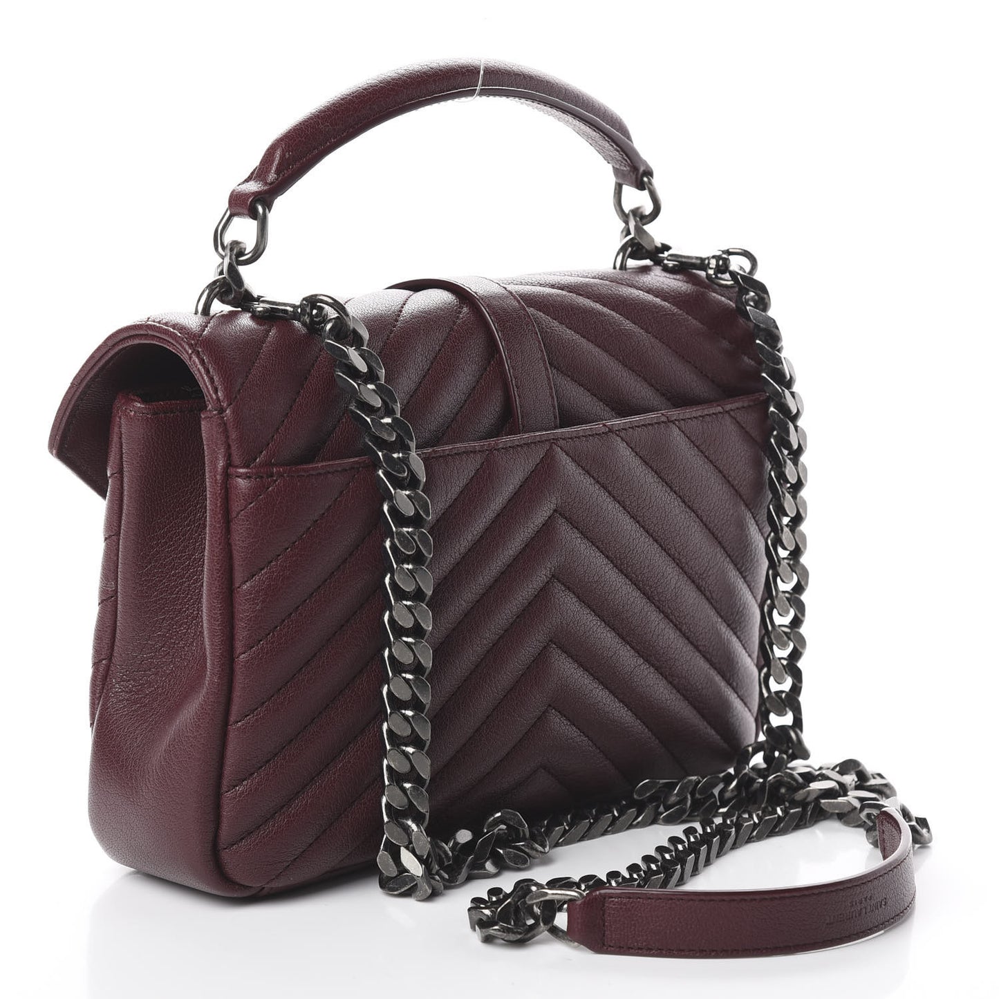 Sheepskin Matelasse Chevron Monogram Medium College Bag Rouge Legion