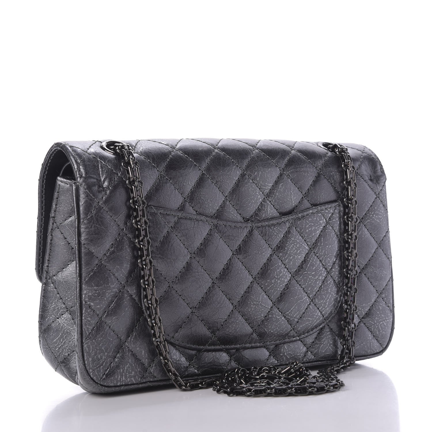 Chanel Metallic Aged Calfskin Quilted 2.55 Reissue 225 Flap Charcoal 3 of 9