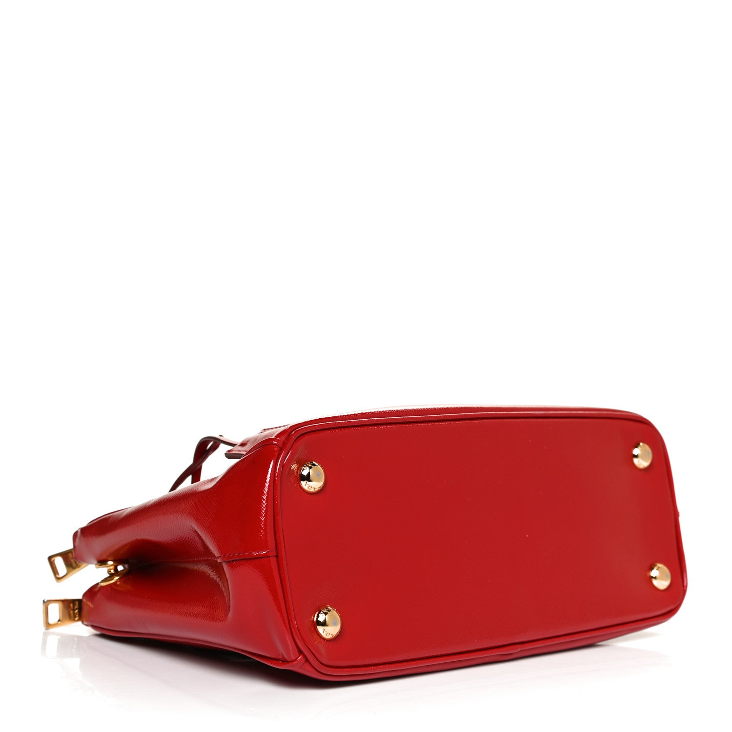Prada Saffiano Vernice Mini Galleria Double Zip Tote Rosso 4 of 15