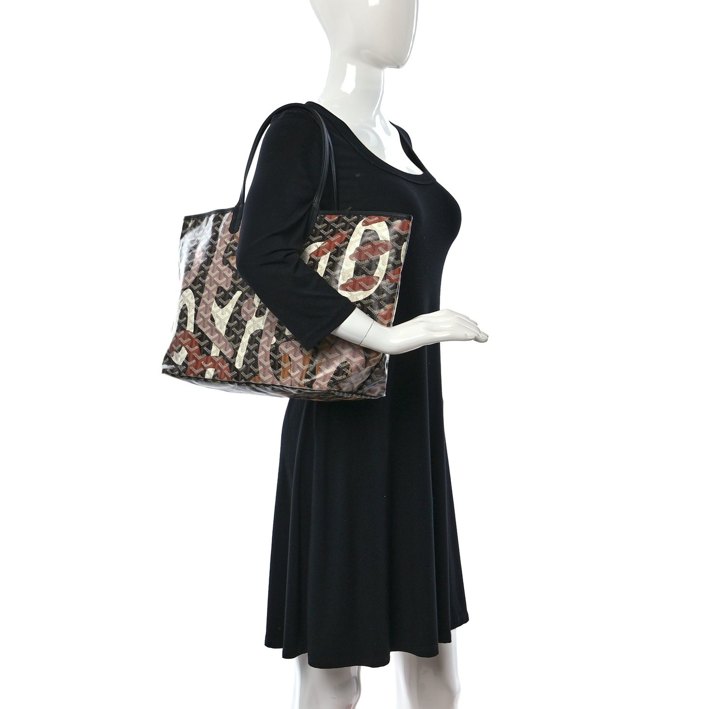 Goyardine Saint Louis Lettres Camouflage PM Black Pink Multicolor