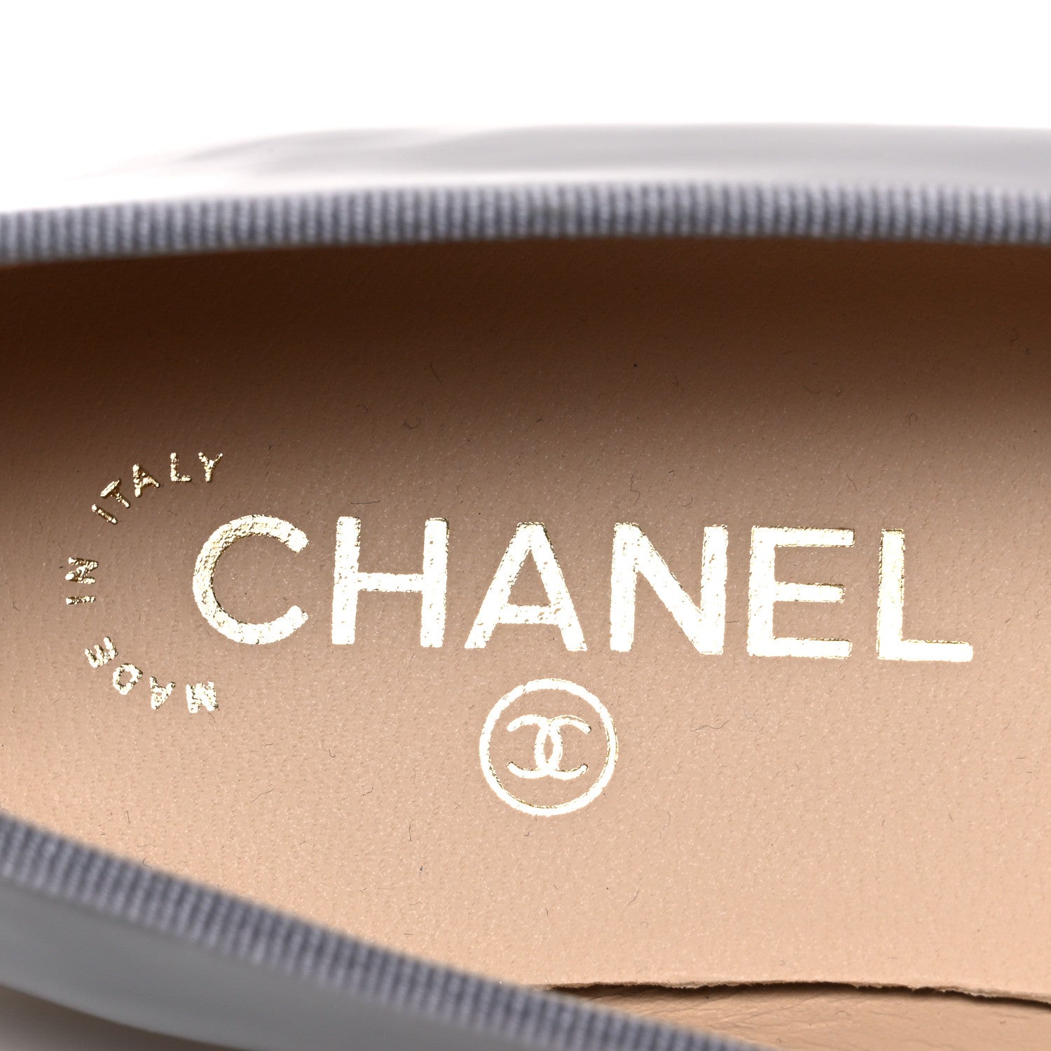 Chanel Patent Calfskin CC Cap Toe Ballerina Flats 39.5 Dark Grey 9 of 11