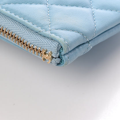 Chanel Lambskin Quilted Small Cosmetic Case Turquoise 9 of 12