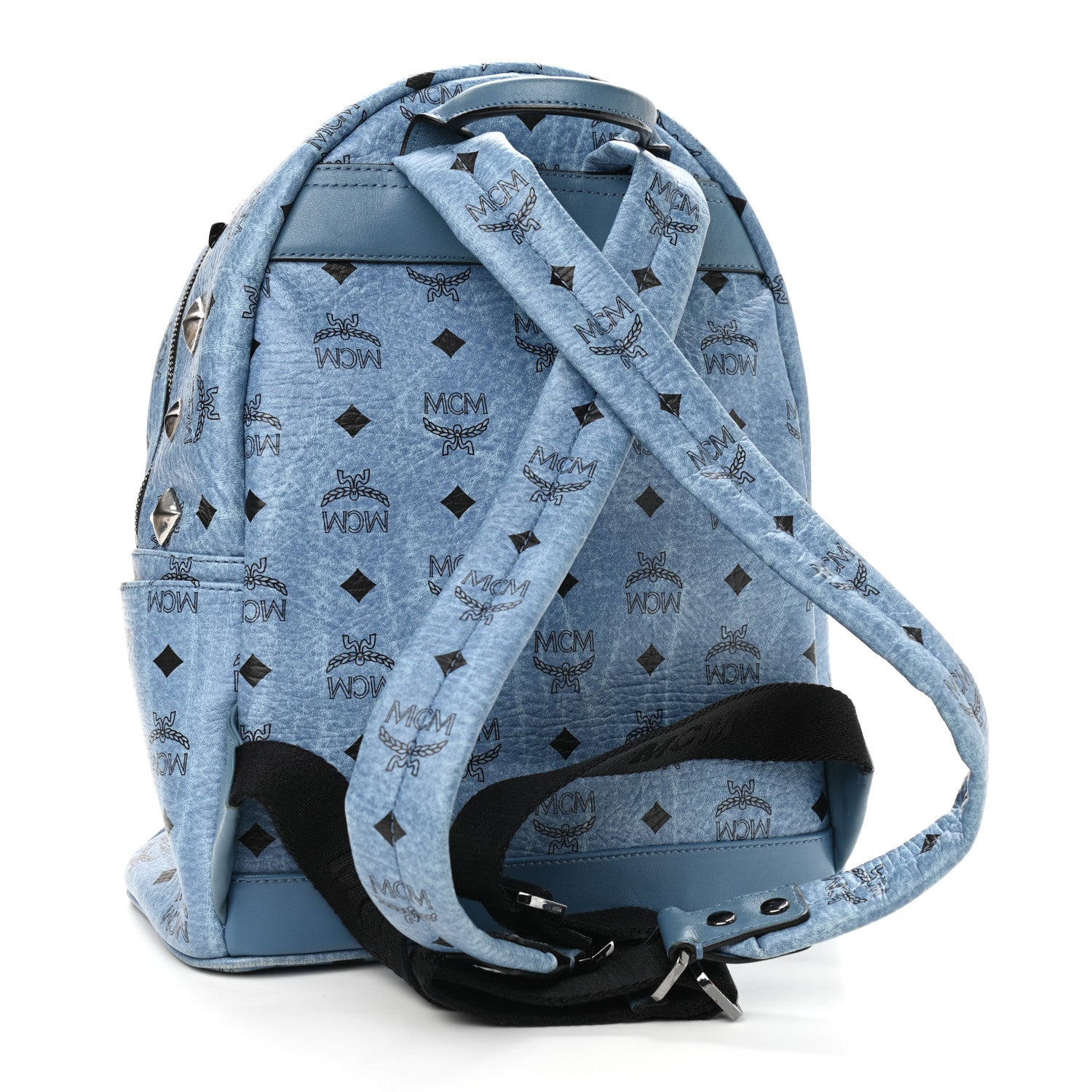 MCM Visetos Studded Small Stark M Backpack Blue 3 of 10
