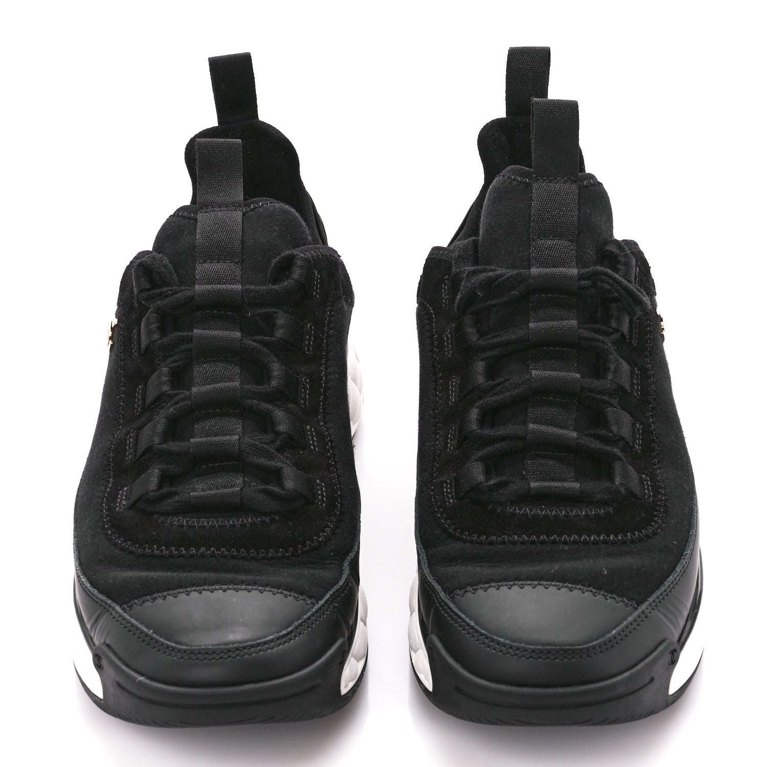 Chanel Velvet Calfskin Mixed Fibers CC Sneakers 38.5 Black 2 of 8