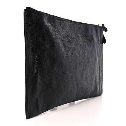 Balenciaga Agneau Giant 12 Gold Hardware Pouch Clutch Black 3 of 9